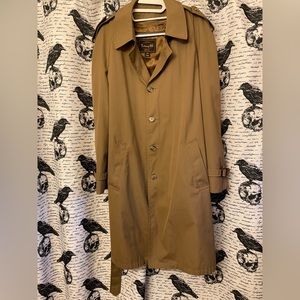Made in USA, Botany 500 retro authentic, dress coat, zip out lining, dark tan
